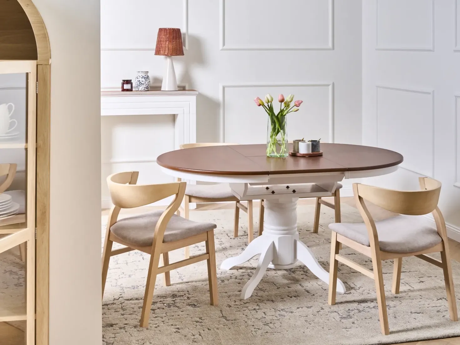 Tavolo da pranzo estensibile AKRON Frassino marrone 106/150 cm 106 cm Legno