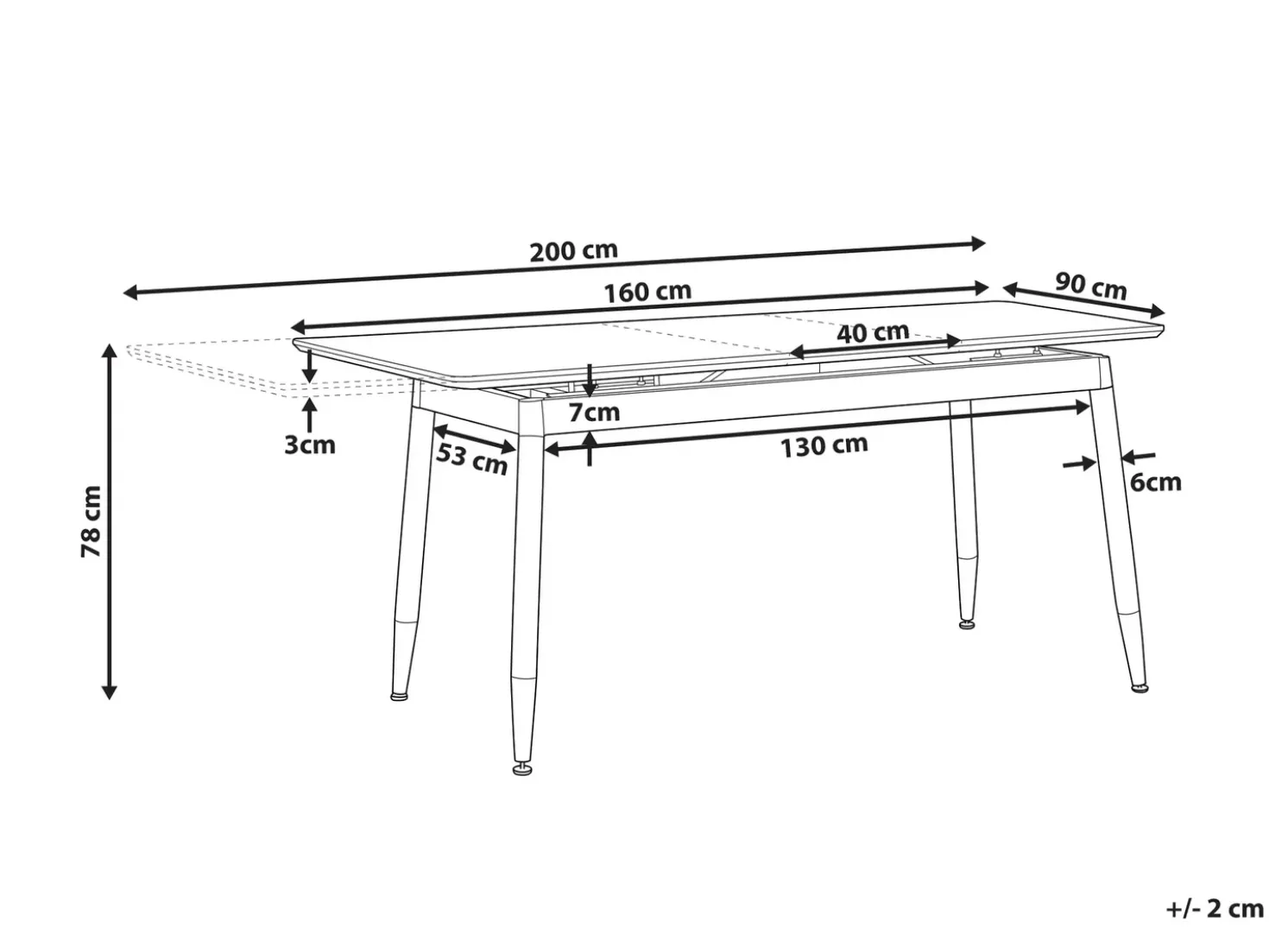 Tavolo da pranzo estensibile CALIFORNIA Marrone scuro 160/200 cm 90 cm