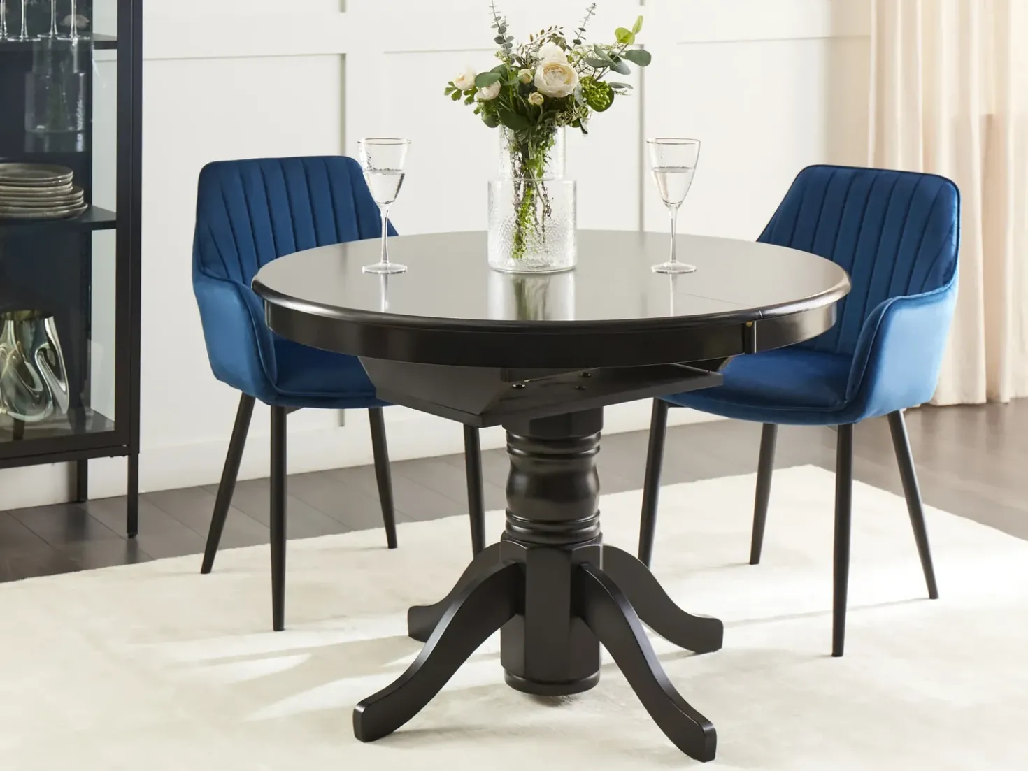 Tavolo da pranzo estensibile AKRON Nero 106/150 cm 106 cm