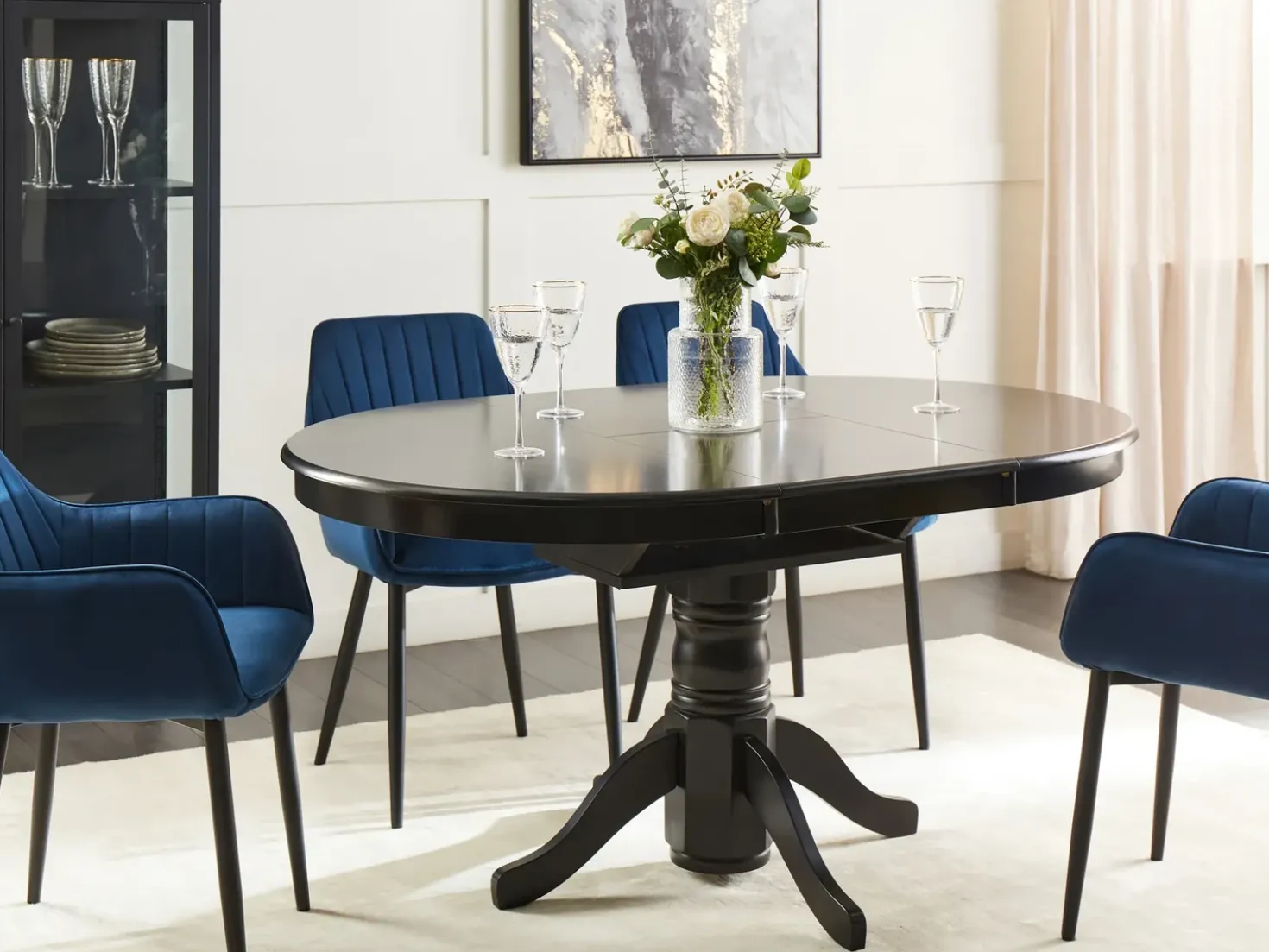 Tavolo da pranzo estensibile AKRON Nero 106/150 cm 106 cm