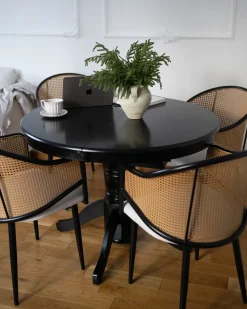 Tavolo da pranzo estensibile AKRON Nero 106/150 cm 106 cm