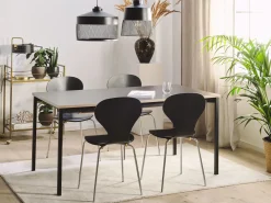 Tavolo da pranzo estensibile AVIS Nero 140/190 cm 90 cm