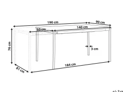 Tavolo da pranzo estensibile AVIS Nero 140/190 cm 90 cm