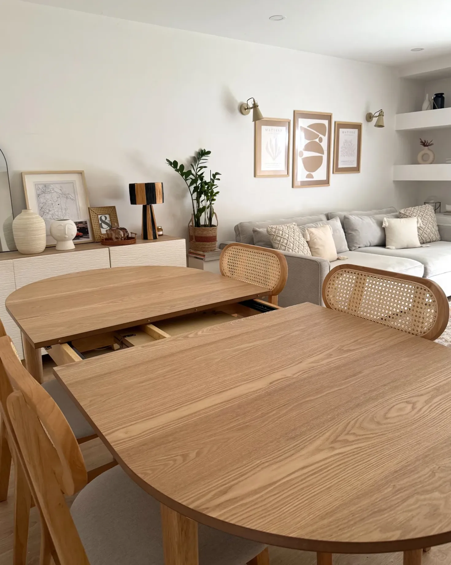 Tavolo da pranzo estensibile LARTO Frassino chiaro 180/220 cm 90 cm