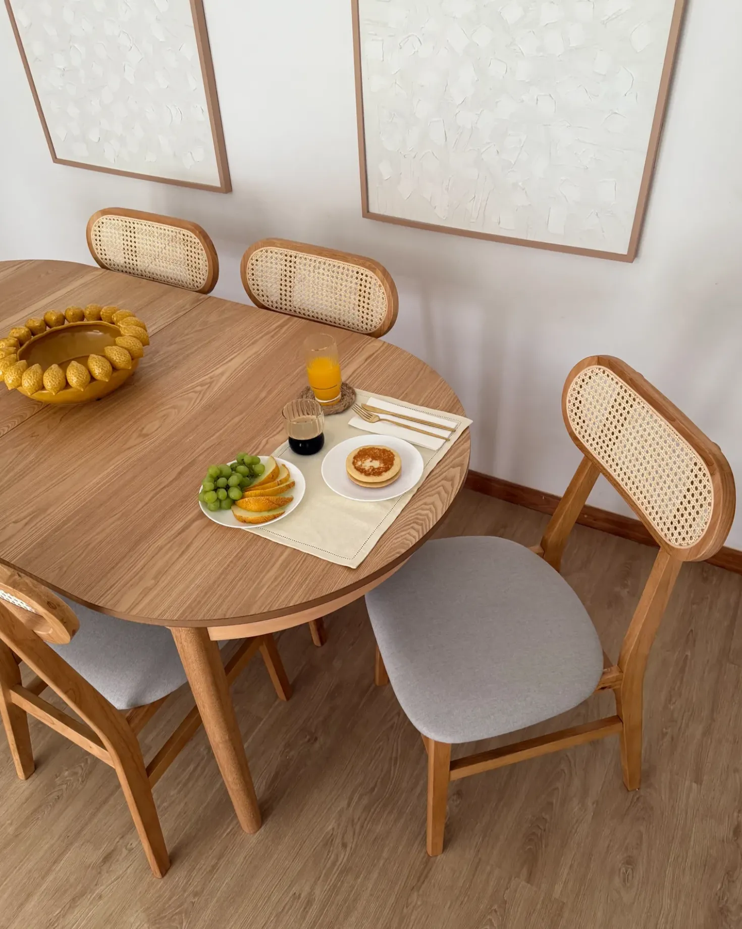 Tavolo da pranzo estensibile LARTO Frassino chiaro 180/220 cm 90 cm