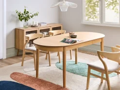 Tavolo da pranzo estensibile LARTO Frassino chiaro 180/220 cm 90 cm