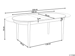 Tavolo da pranzo estensibile LARTO Frassino chiaro 180/220 cm 90 cm