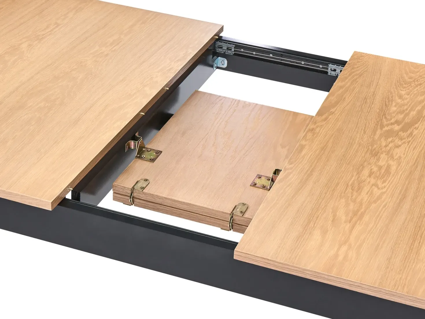 Tavolo da pranzo estensibile HOUSTON Marrone chiaro/Nero 120/150 cm 90 cm Legno di pino