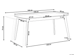 Tavolo da pranzo estensibile MADOX Noce scuro 150/190 cm 90 cm