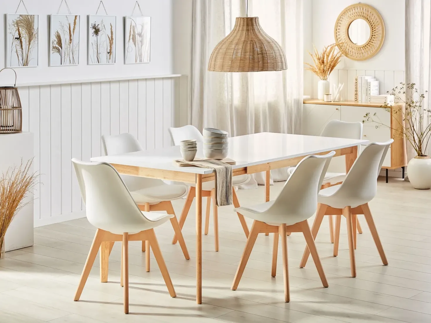 Tavolo da pranzo estensibile SOLA Bianco 140/180 cm 90 cm