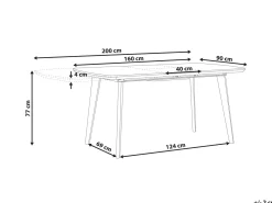 Tavolo da pranzo estensibile MOSBY Marmo/Oro 160/200 cm 90 cm