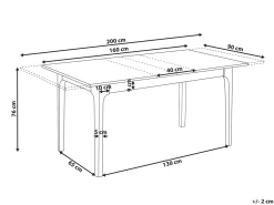 Tavolo da pranzo estensibile DELMAS Frasino scuro 160/200 cm 90 cm