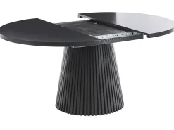 Tavolo da pranzo estensibile MOORE Legno di frassino nero 120/160 cm 120 cm
