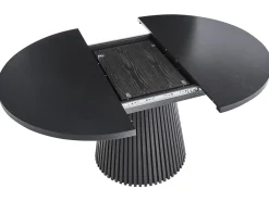 Tavolo da pranzo estensibile MOORE Legno di frassino nero 120/160 cm 120 cm