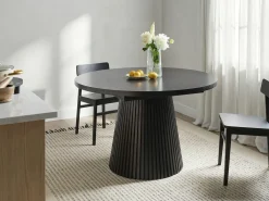 Tavolo da pranzo estensibile MOORE Legno di frassino nero 120/160 cm 120 cm