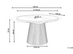 Tavolo da pranzo estensibile MOORE Legno di frassino nero 120/160 cm 120 cm