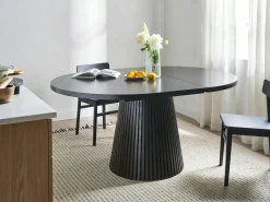 Tavolo da pranzo estensibile MOORE Legno di frassino nero 120/160 cm 120 cm