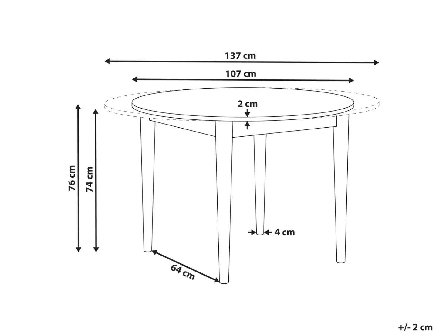 Tavolo da pranzo estensibile ECHO Rovere scuro 107/137 cm 107 cm