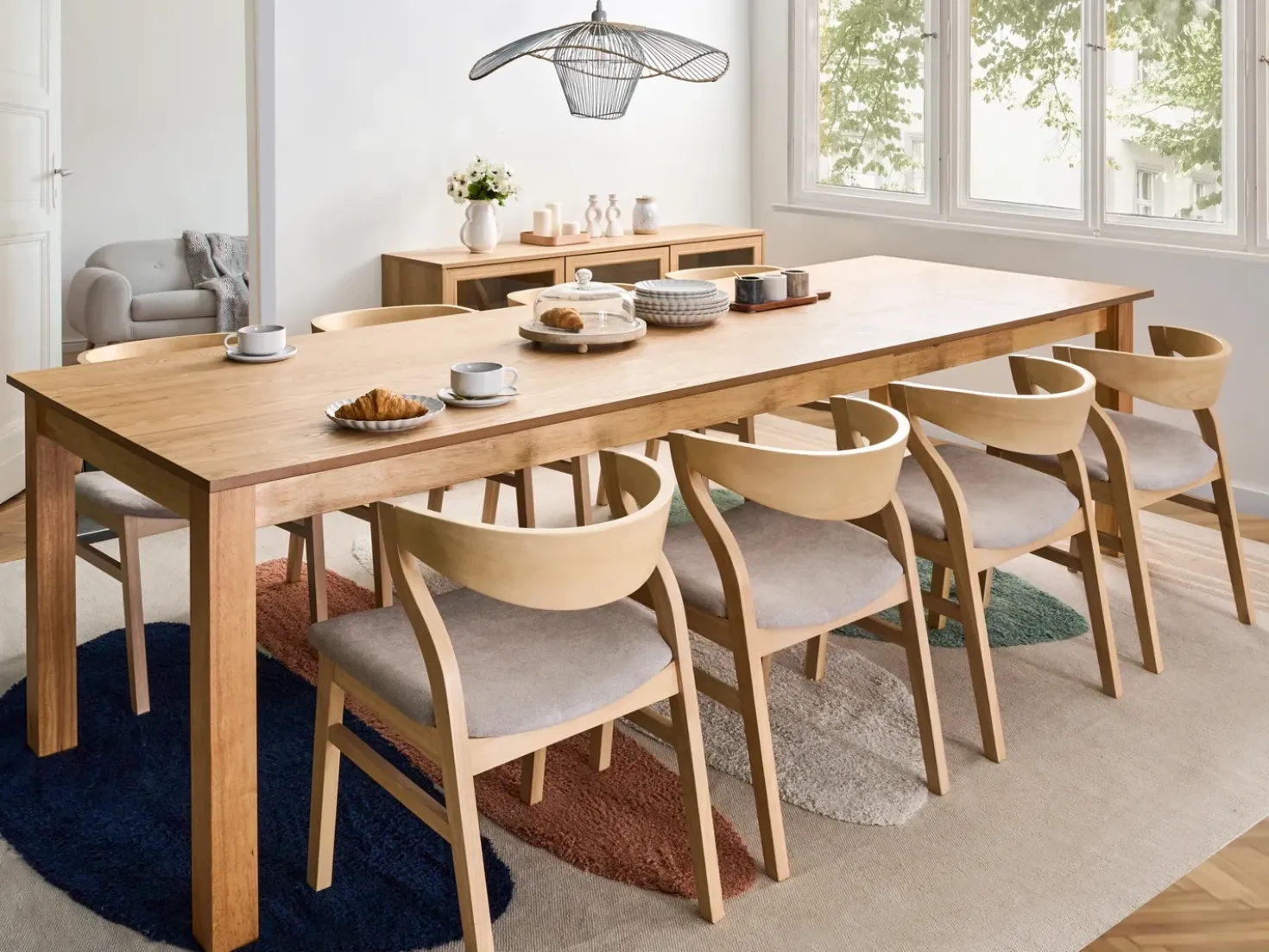 Tavolo da pranzo estensibile MADURA Frassino chiaro 180/280 cm 100 cm