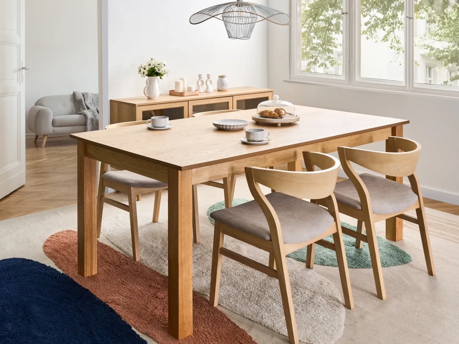 Tavolo da pranzo estensibile MADURA Frassino chiaro 180/280 cm 100 cm