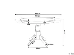 Tavolo da pranzo estensibile AKRON Frassino chiaro 106/150 cm 106 cm Legno
