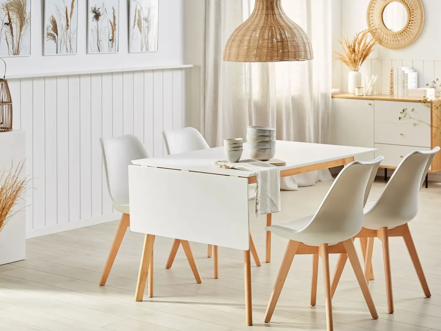 Tavolo da pranzo estensibile MEDIO Bianco 120/155 cm 80 cm