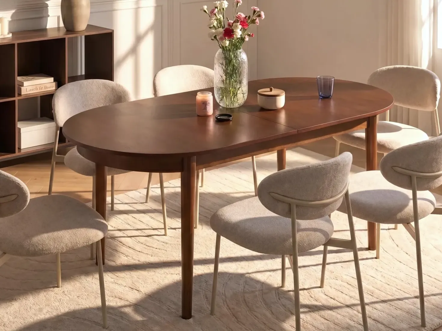 Tavolo da pranzo estensibile LARTO Frasino scuro 180/220 cm 90 cm