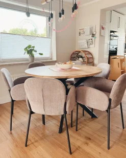 Tavolo da pranzo estensibile CARLEA Marrone chiaro 120/160 cm 120 cm