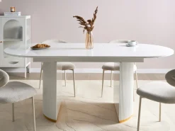 Tavolo da pranzo estensibile DULVERTON Bianco 160/200 cm 90 cm