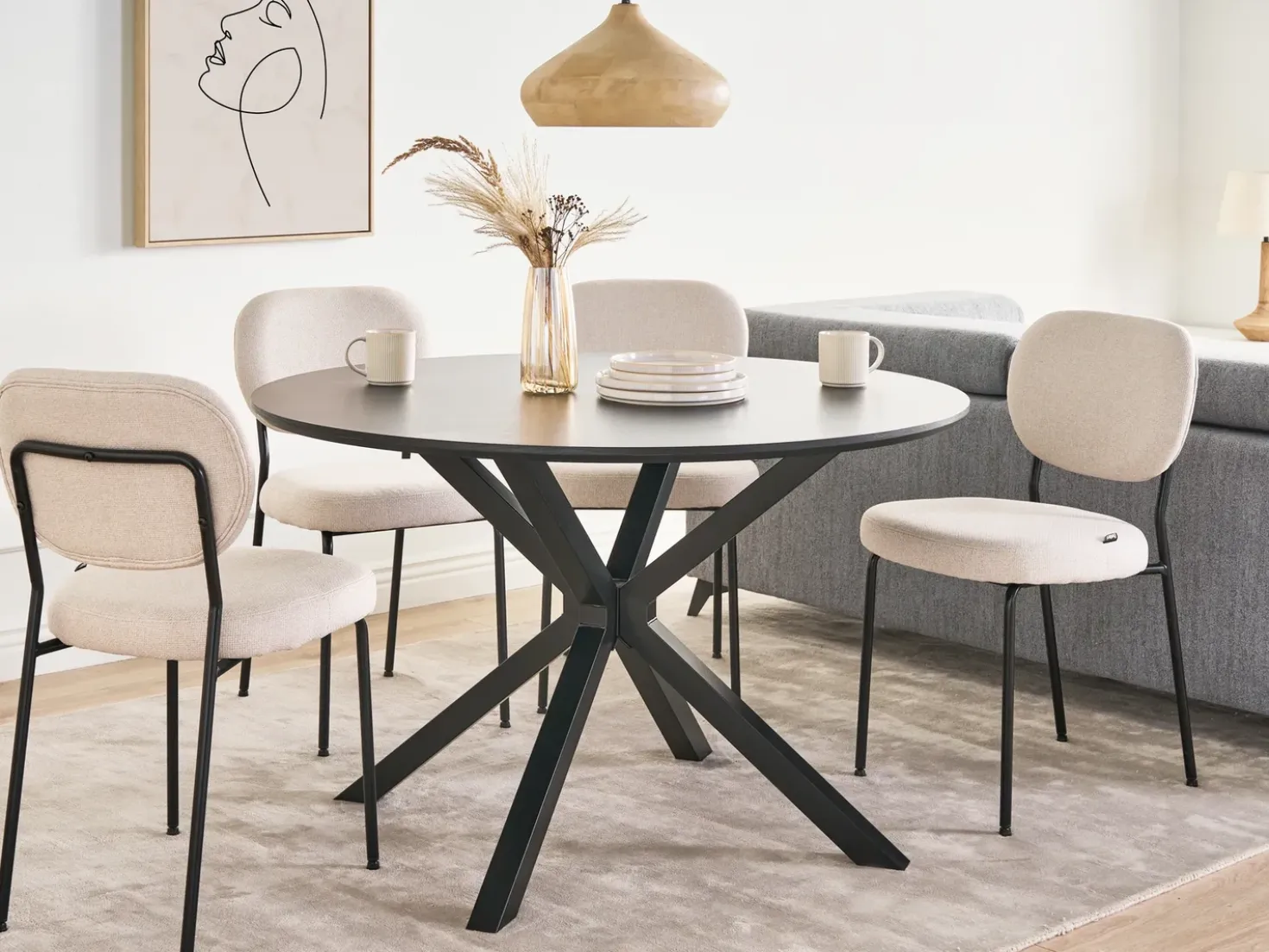 Tavolo da pranzo FITZROY Nero 120 cm 120 cm