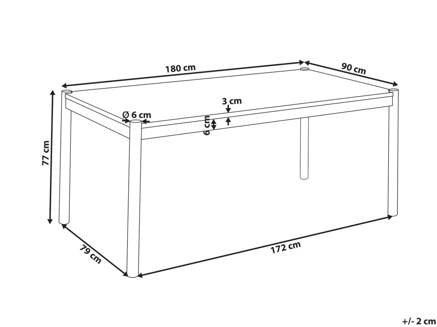 Tavolo da pranzo FONDIS Rovere scuro 180 cm 80 cm