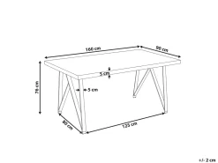 Tavolo da pranzo GRIEGER Marmo bianco 160 cm 90 cm