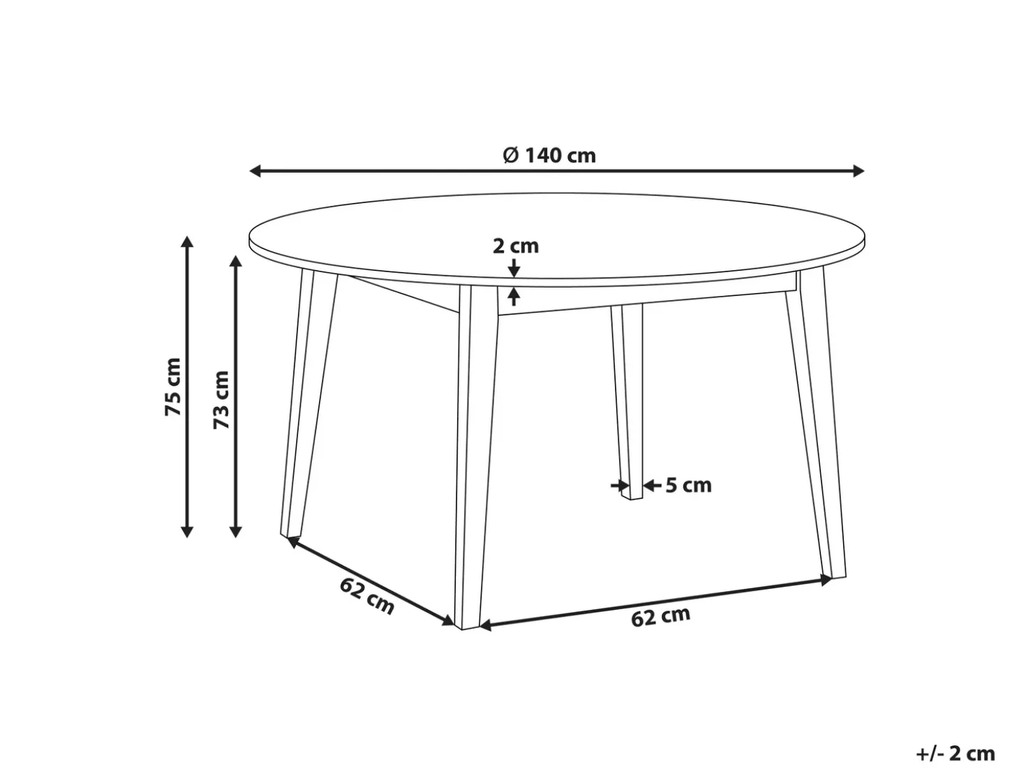 Tavolo da pranzo HUNTLEY Rovere scuro 140 cm 140 cm