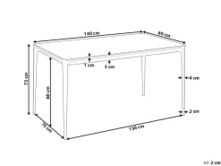 Tavolo da pranzo JOLLEIN Marmo bianco 140 cm 80 cm Vetro