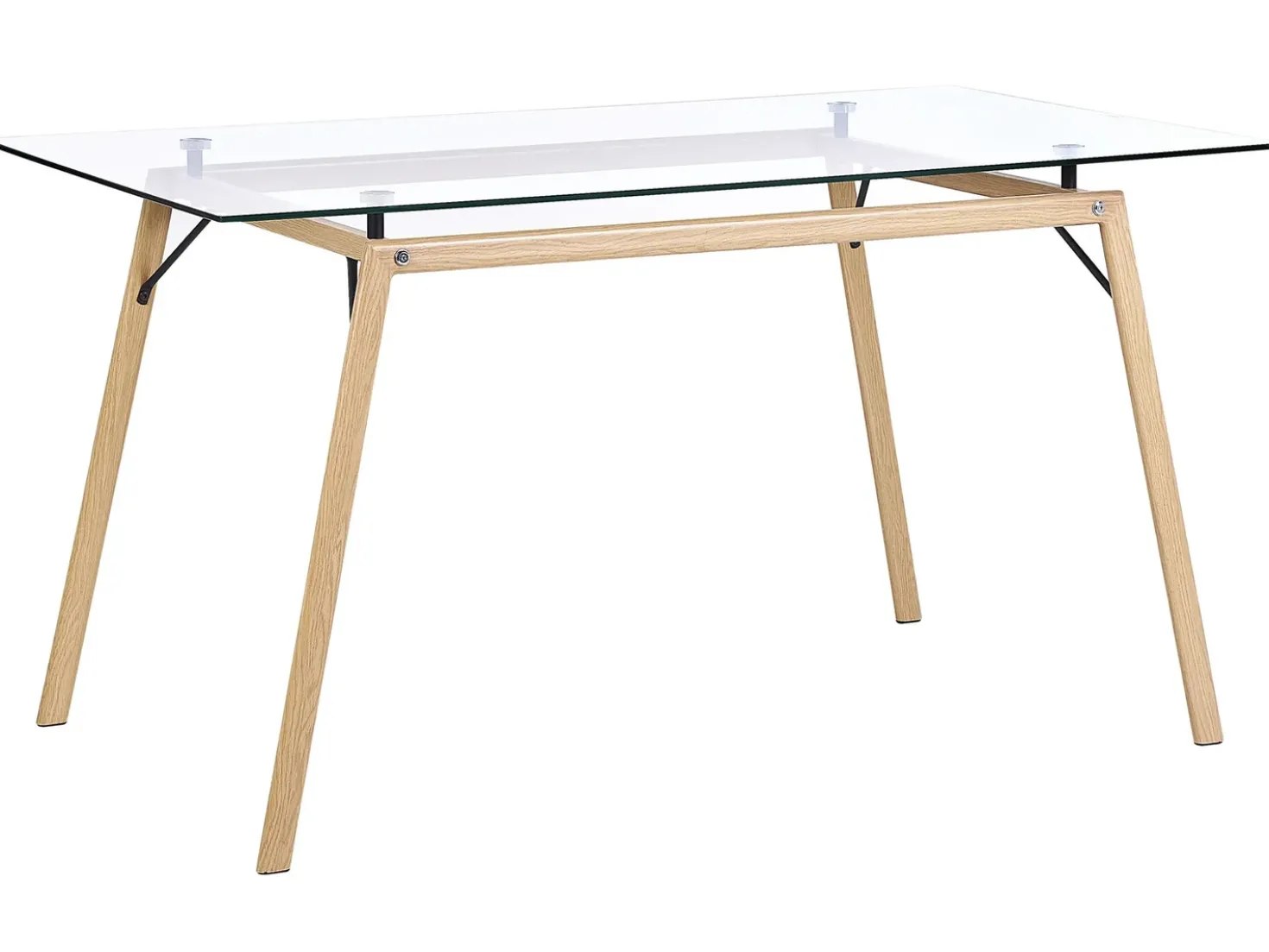 Tavolo da pranzo KAMINA Marrone chiaro 140 cm 80 cm Vetro temperato