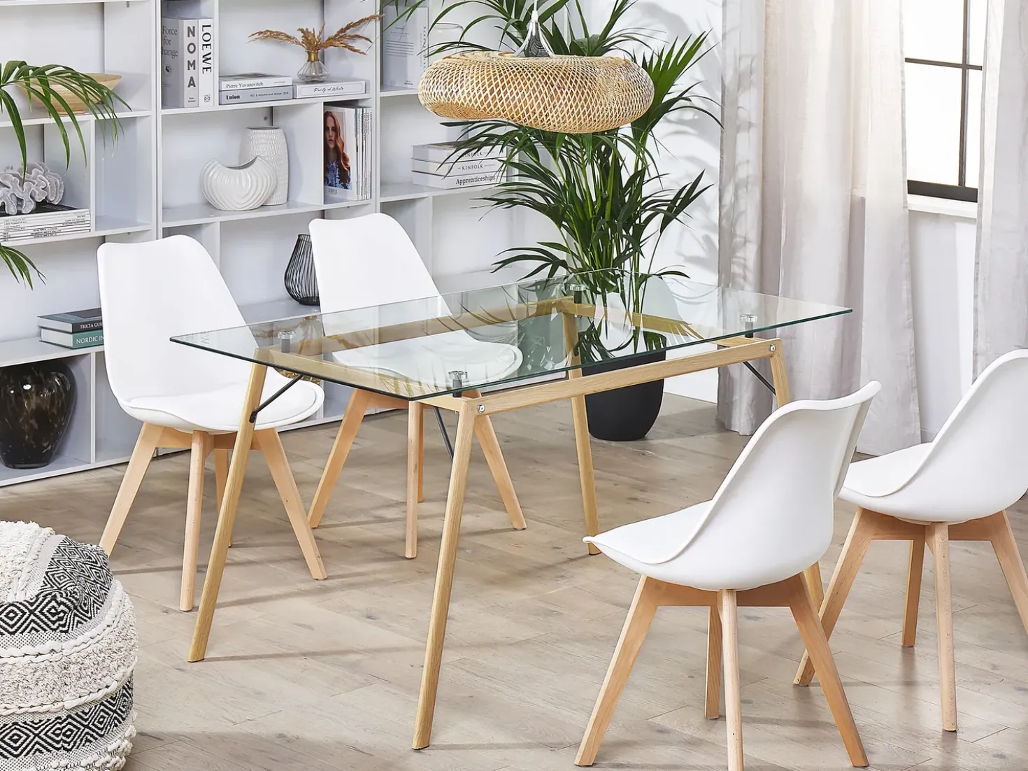 Tavolo da pranzo KAMINA Marrone chiaro 140 cm 80 cm Vetro temperato