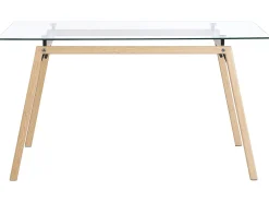 Tavolo da pranzo KAMINA Marrone chiaro 140 cm 80 cm Vetro temperato