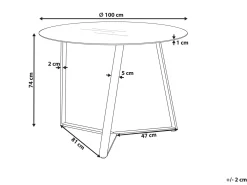 Tavolo da pranzo KEBRI Nero 100 cm 100 cm Vetro temperato