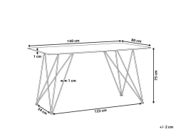Tavolo da pranzo KENTON Marmo nero 140 cm 80 cm Vetro temperato