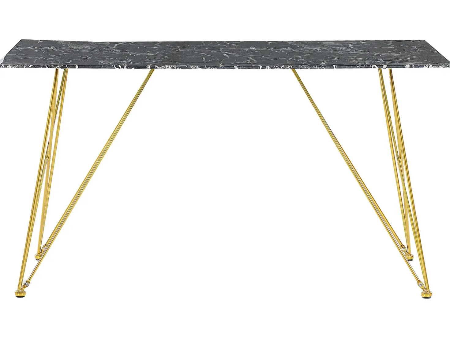 Tavolo da pranzo KENTON Marmo nero 140 cm 80 cm Vetro temperato