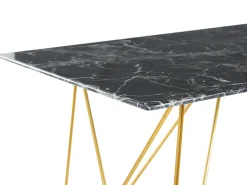 Tavolo da pranzo KENTON Marmo nero 140 cm 80 cm Vetro temperato