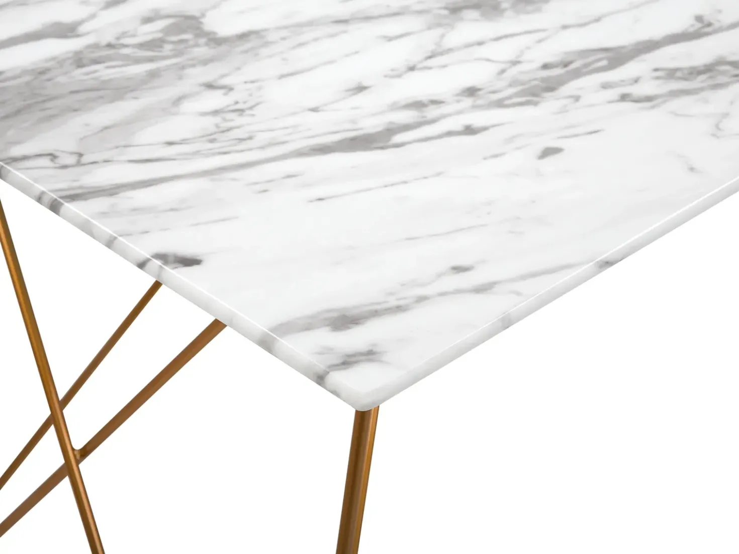 Tavolo da pranzo KENTON Marmo bianco 140 cm 80 cm Vetro temperato
