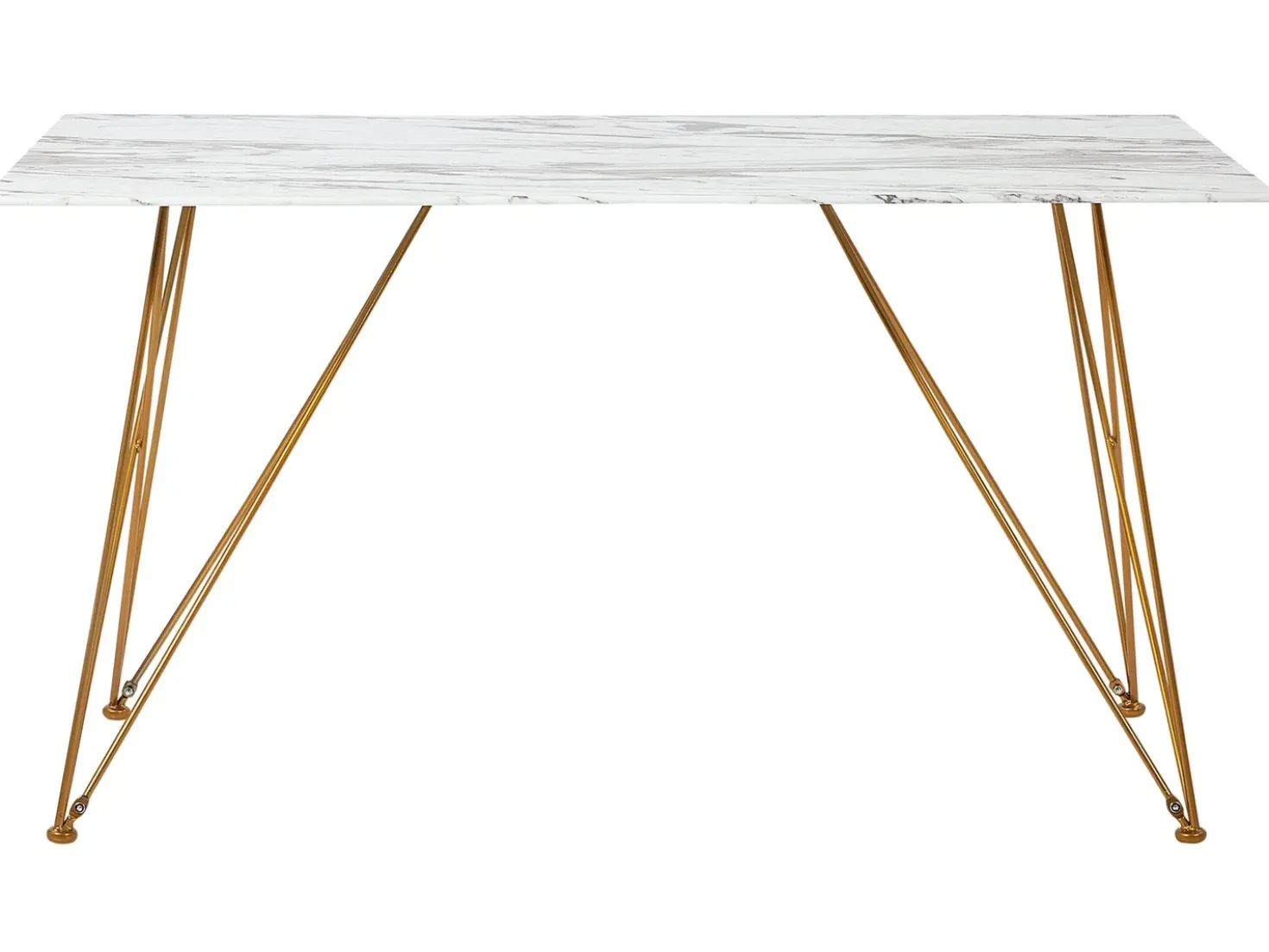 Tavolo da pranzo KENTON Marmo bianco 140 cm 80 cm Vetro temperato