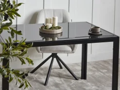Tavolo da pranzo LAVOS Nero 120 cm 80 cm Vetro temperato