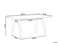 Tavolo da pranzo LENISTER Marrone/Bianco 150 cm 90 cm