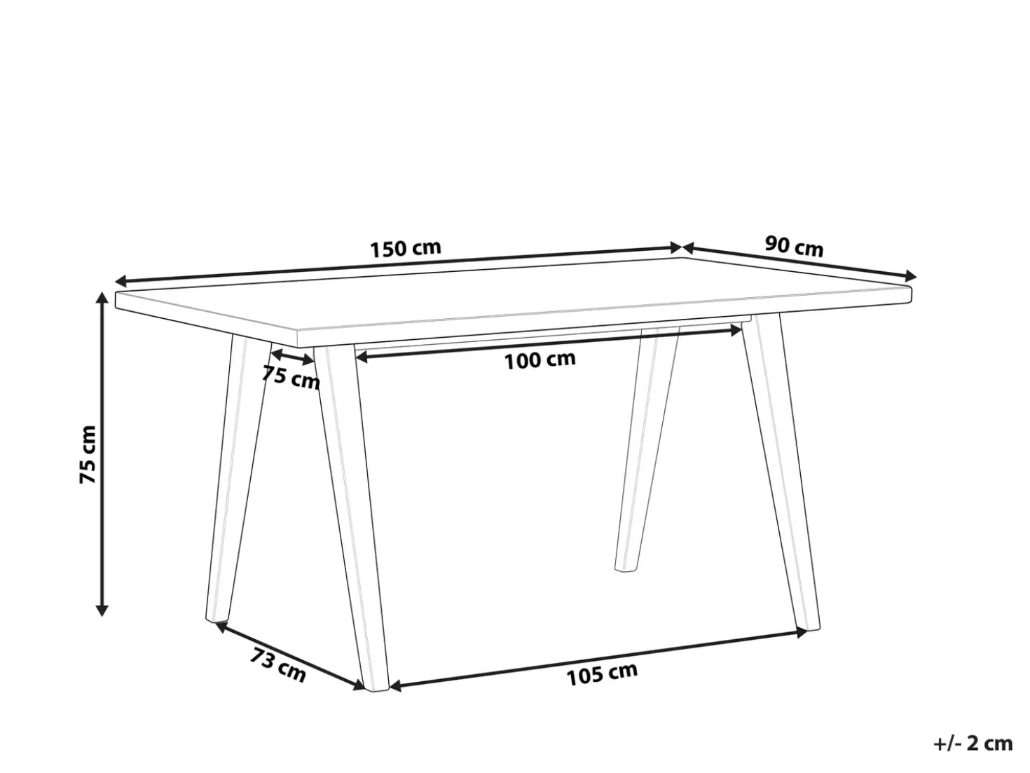 Tavolo da pranzo LENISTER Marrone/Bianco 150 cm 90 cm