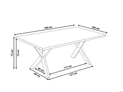 Tavolo da pranzo LISALA Nero 180 cm 100 cm
