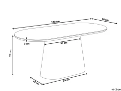 Tavolo da pranzo LOCKHART Frassino chiaro 180 cm 90 cm