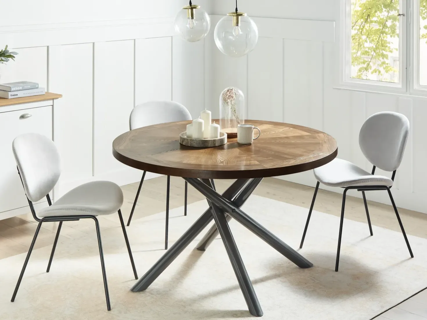 Tavolo da pranzo LORENZO Frassino marrone 120 cm 120 cm