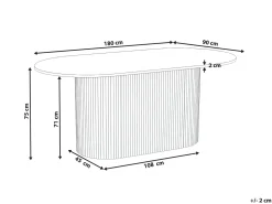 Tavolo da pranzo LUNNIN Rovere chiaro 90 cm 180 cm